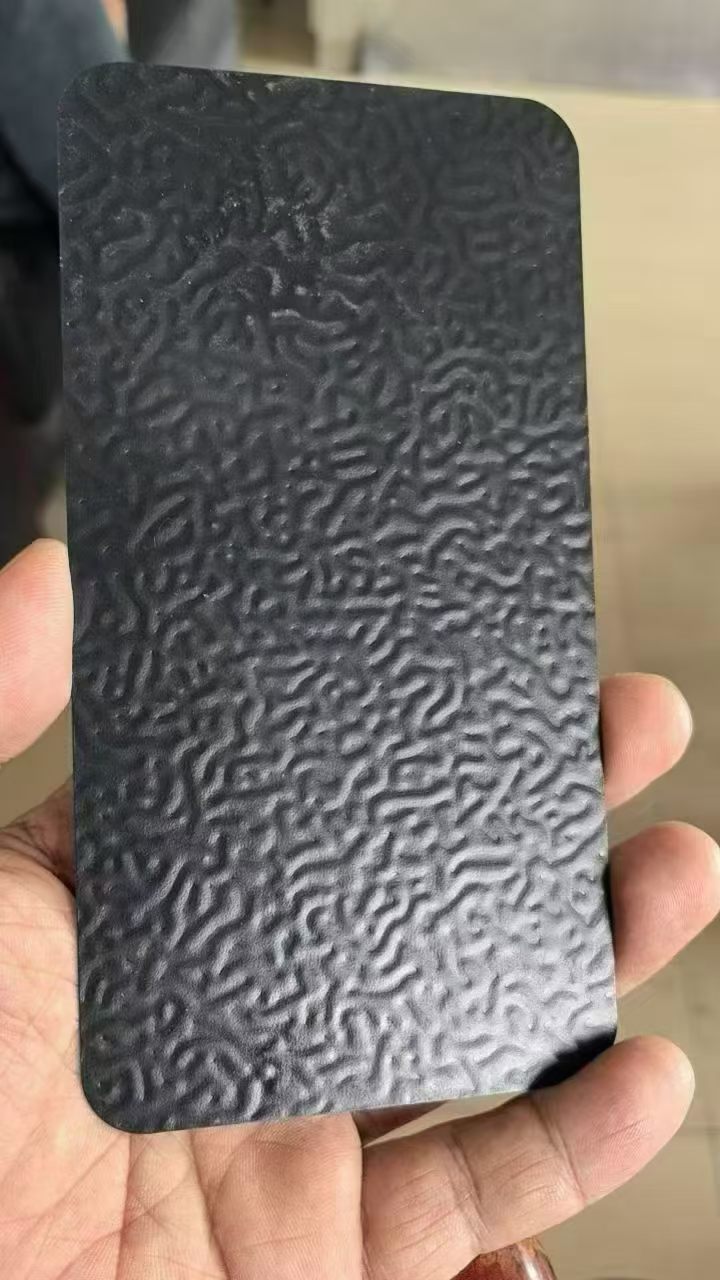 Dark textured appearance